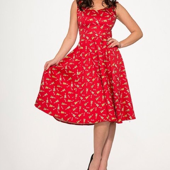 Red Violin Fit & Flare Dress - Picture 3 of 3